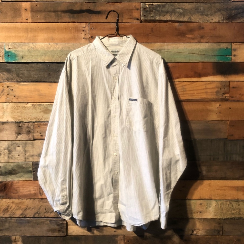 Vintage Guess jeans striped button up shirt